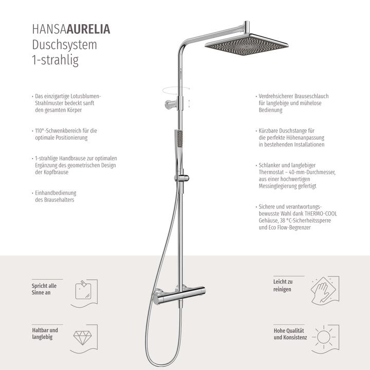 Actual product image Hansa aurelia - doucheset met thermostaat, 25x25 cm, chroom