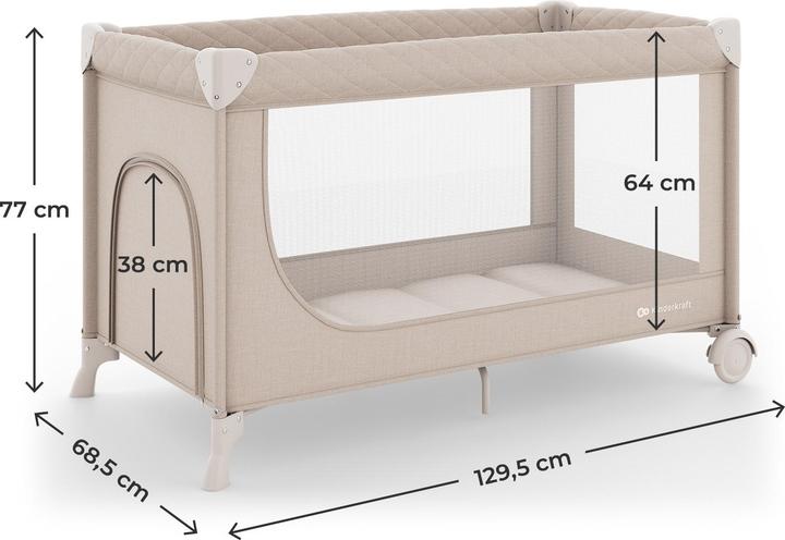Actual product image KinderKraft travel cot LEODY UP beige