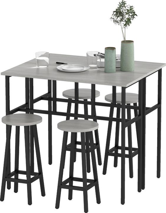 Image du produit Homcom Ensemble de tables de bar avec 4 tabourets (100 x 40 x 90 cm)
