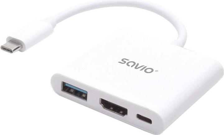 Image du produit Savio AK-48 USB Type C - HDMI USB 3.0 PD USB Type-C Blanc (USB-C, 2 cm)