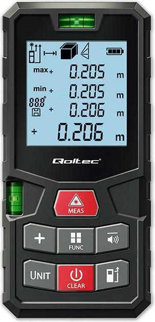 Qoltec Digitaler Laser-Entfernungsmesser mit Wasserwaage, hintergrundbeleuchtetes LCD, 120 m