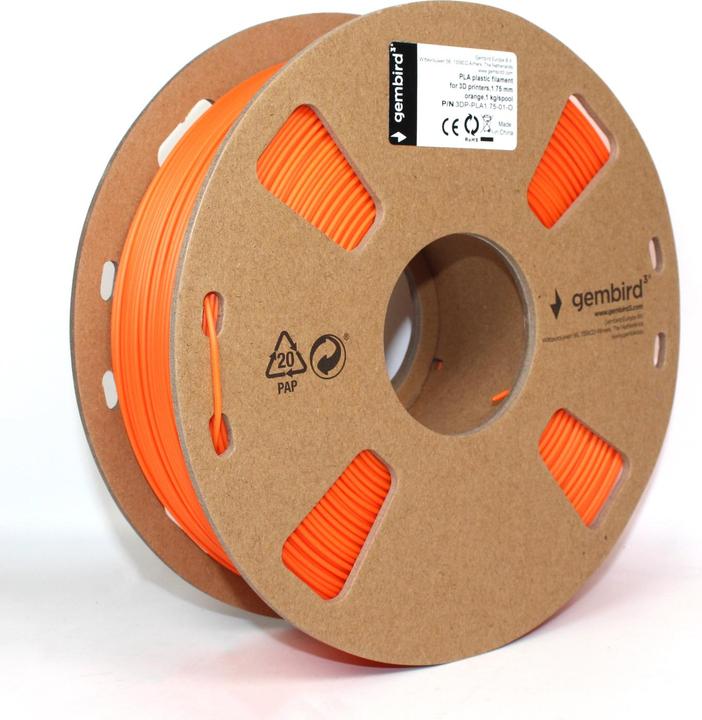 Produktbild Gembird Filamentcassette PLA schmale Spule (PLA, 1.75 mm, 1420 g, Orange)
