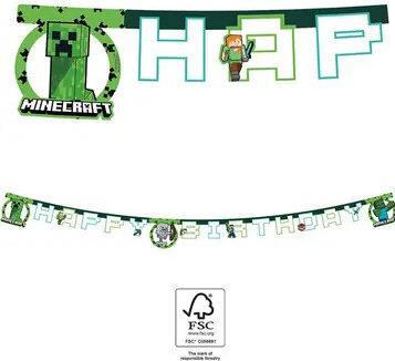 Actual product image Sombo Minecraft Happy Birthday Banner (1 pcs.)