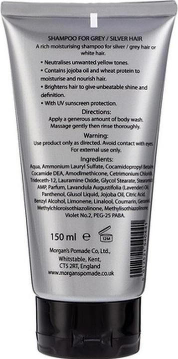 Immagine prodotto Morgans Pomade Shampoo Uomo Capelli Grigi/Argento (150 ml, Shampoo liquido)