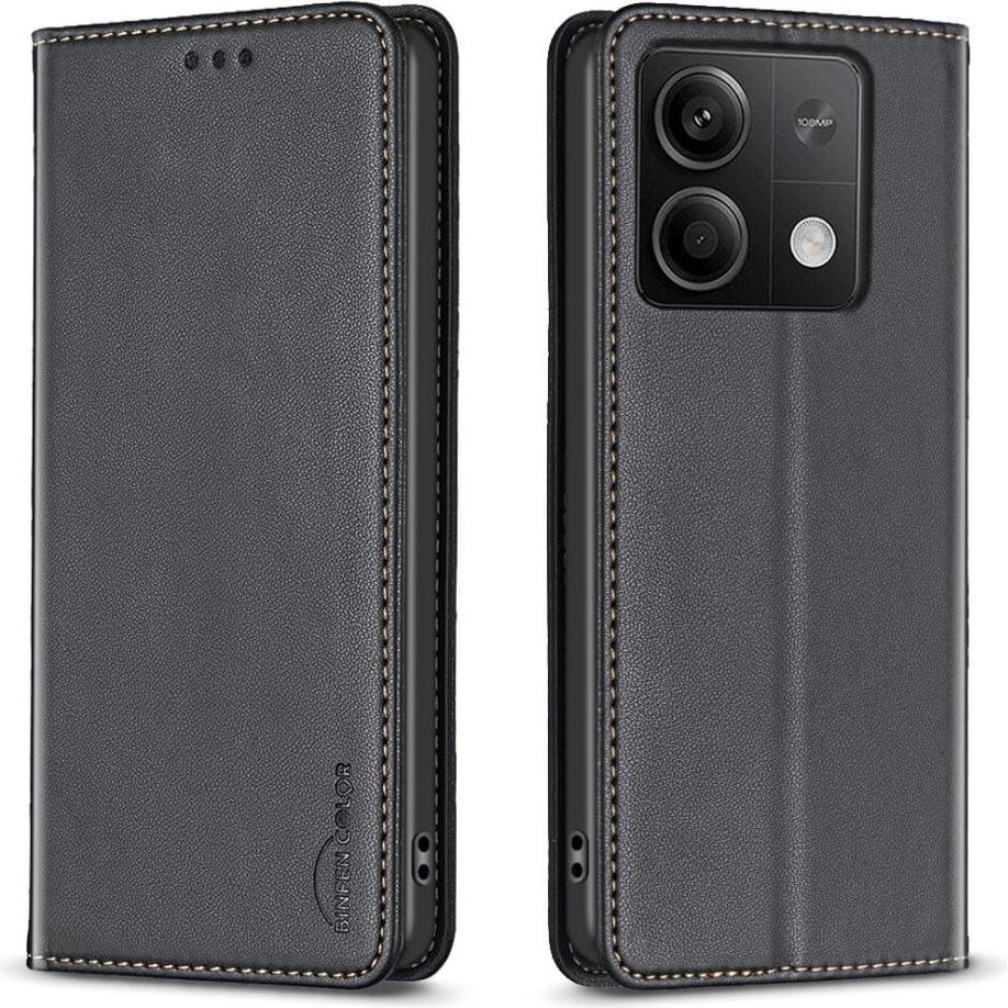 Binfen Color Xiaomi Redmi Note 13 4G - BINFEN Flip Case Hülle schwarz (Xiaomi Redmi Note 13 4G), Smartphone Hülle, Schwa...