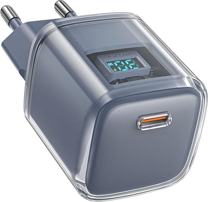 Acefast Wall charger A53 Sparkling series PD 30W GaN (grey) (30 W, 1 Port)