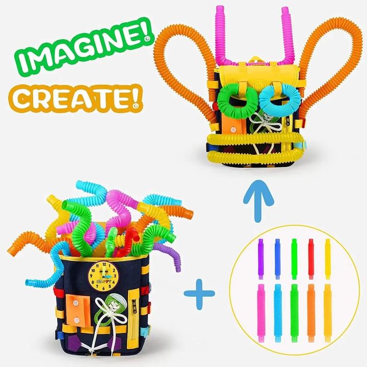 Actual product image Activity Board Busy Board Bag mit Schnallen Learning Develop Fine Motor Skills und Basic Life Skills