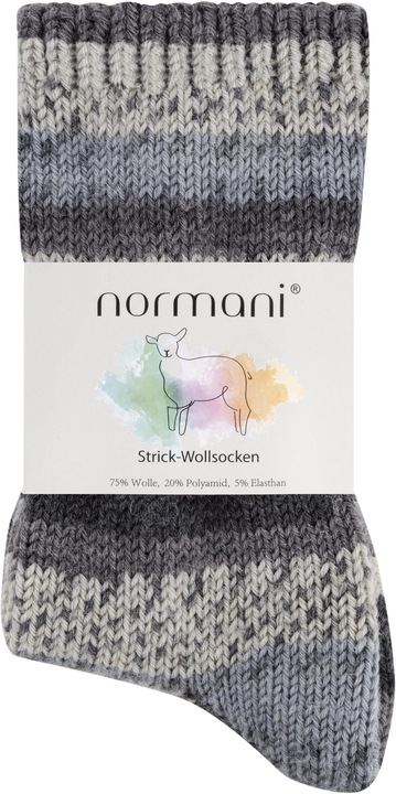 Image du produit Normani 2 paires de chaussettes en laine tricotée milleraies - 9093 (lot de 2, 39 - 42)