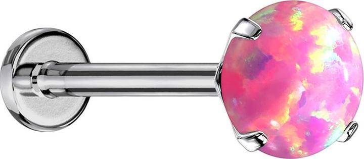 Actual product image Star Piercing Micro Threadless Labret silver Opal pink set (without brass, Titanium)