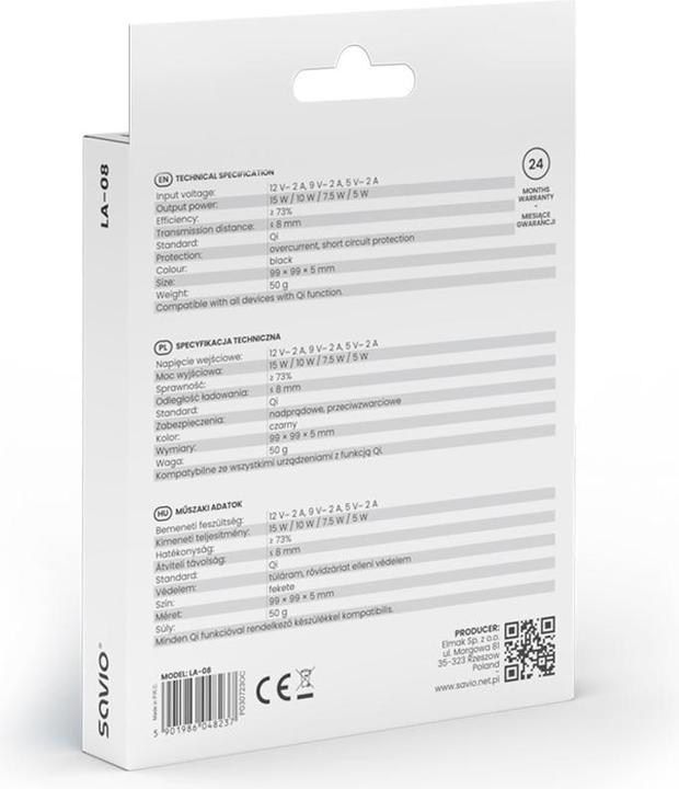 Produktbild Savio LA-08 mobile device charger Smartphone Black USB Outdoor (15 W)