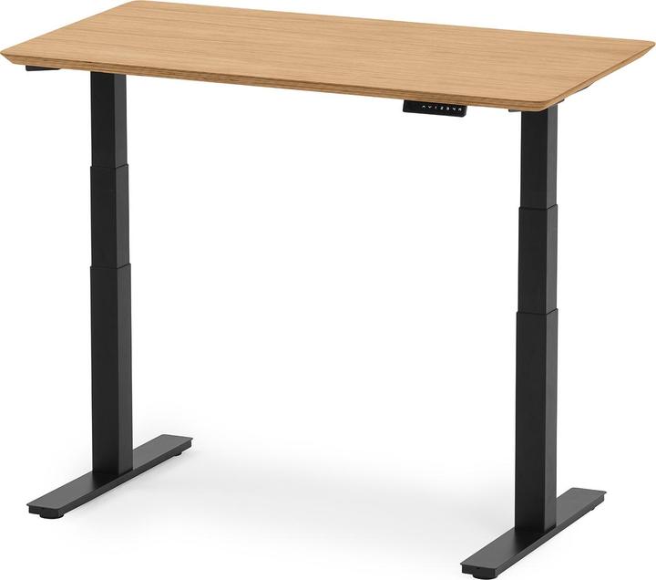Actual product image Oakywood Standing Desk Holztisch mit Höhenverstellung - aus Furnier - Eichenfurnier / 120x60 / Schwarz - Oaky