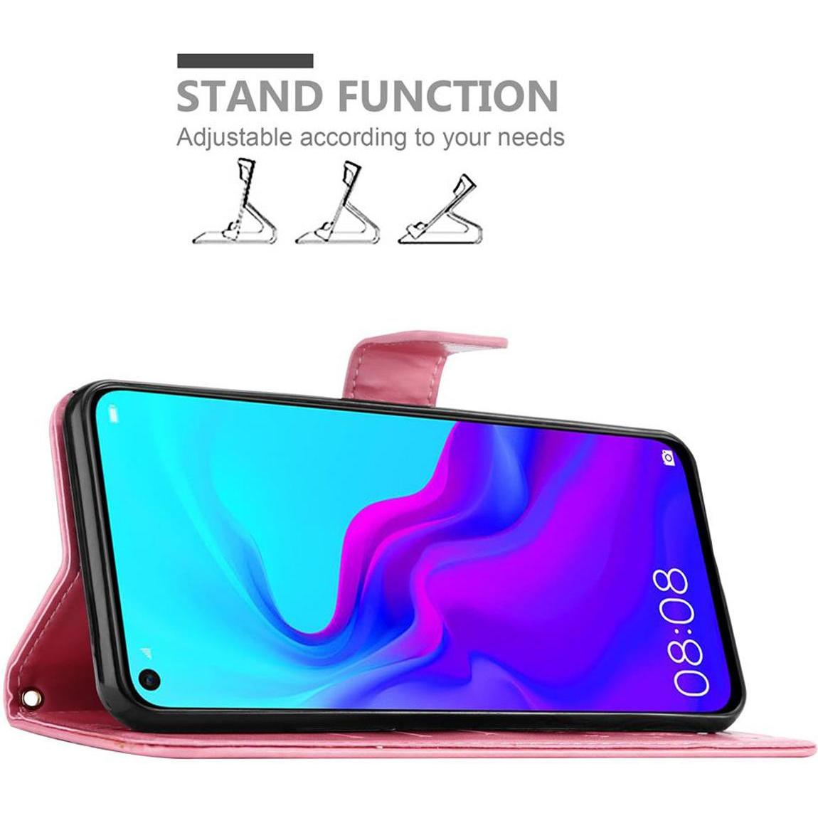 Thumbnail - Cadorabo Flower Book Cover (Huawei Nova 4), Smartphone Hülle, Rosa