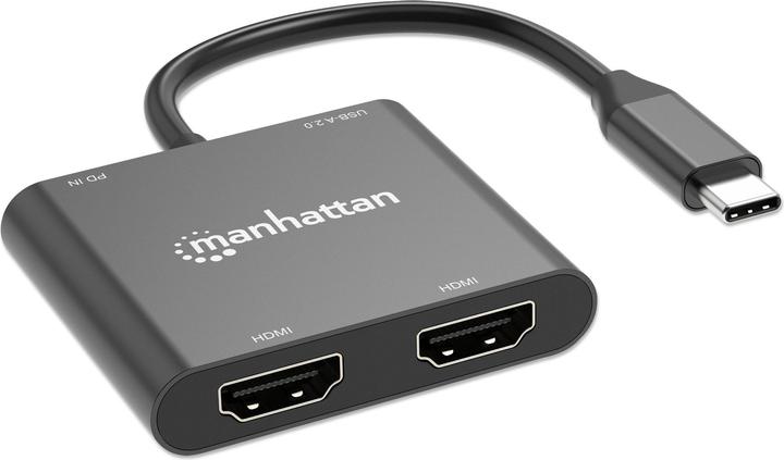 Produktbild Manhattan USB-C PD auf Dual-HDMI-Monitor-Adapter (USB Typ-C, 5.90 cm)