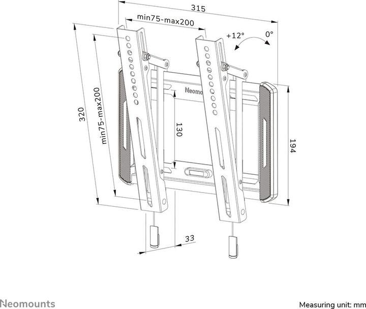 Actual product image Neomounts WAH 1TFT 1Joint Max.45 (Wall, 65", 40 kg)