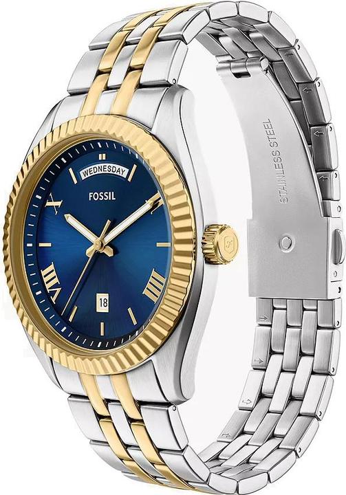 Produktbild Fossil FS6141 Men’s Watch · 3-Hand Quartz, Day & Date Display, Bicolor Stainless Steel with Blue Dial (Analoguhr, 42 mm)