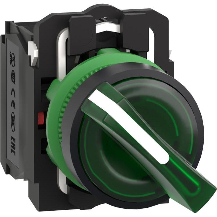 Schneider Electric Wahlschalter XB5AK123M5, Taster + Schalter, Grün