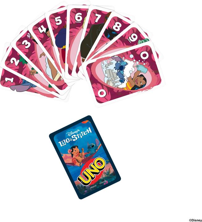 Produktbild Mattel Games UNO Lilo & Stich (Polnisch, Russisch, Ungarisch, 2 - 10 Spieler)