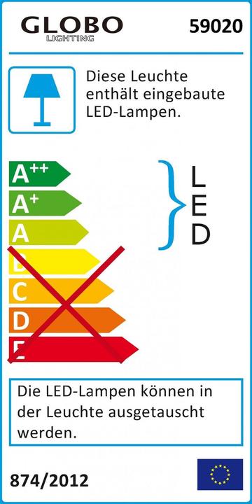 Label énergétique Globo Lampes de plafond Leonas (1440 lm)