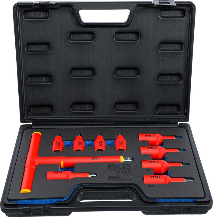 Produktbild BGS VDE-Bit-Einsatz-Satz 10 mm (3/8") / 12,5 mm (1/2") Innensechskant 4 - 10 mm 10-tlg. (Innensechskant)