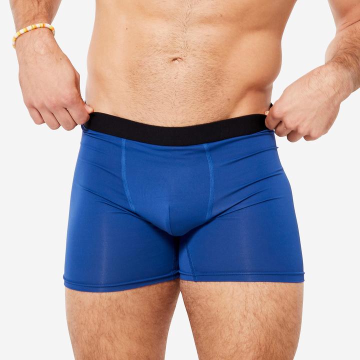Actual product image Decathlon Functional pants boxer shorts men's breathable 3-pack - navy/blue/khaki (L, pack of 3)