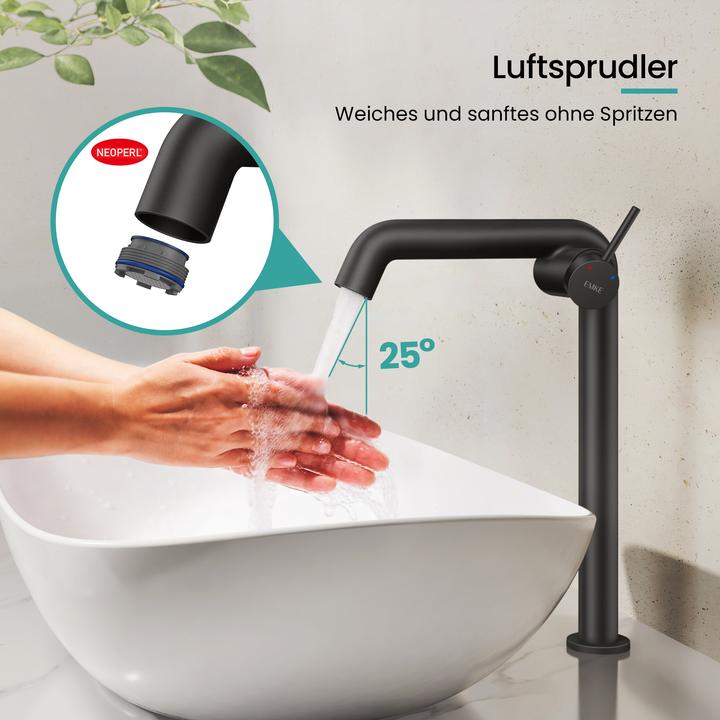Produktbild Emke Wasserhahn Bad Messing Keramikkartusche Luftsprudler Waschtischarmatur Mischbatterie einfache Instal