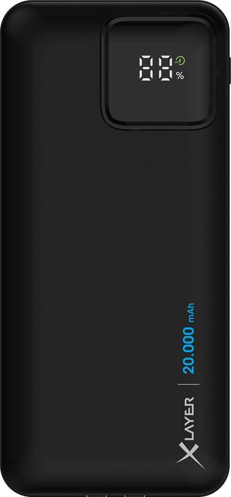 Produktbild Xlayer Powerbank 20.000 mAh mit zwei integrierten Kabeln PD 20W Black (20000 mAh, 20 W, 74 Wh)
