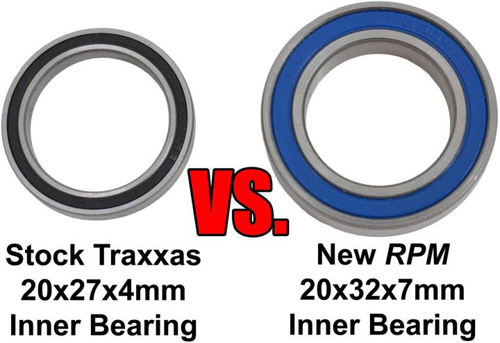 RPM levier de direction avant oversized noir - 2 roulements inclus traxxas xmaxx