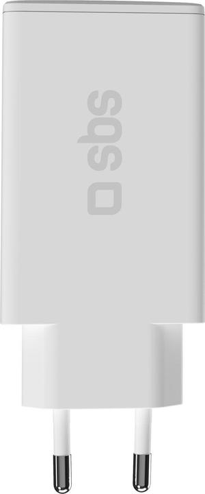 Produktbild SBS GaN ultraflaches 67-Watt-Ladegerät mit zwei USB-C Power Delivery-Anschlüssen, europäischer Stecker (67 W)