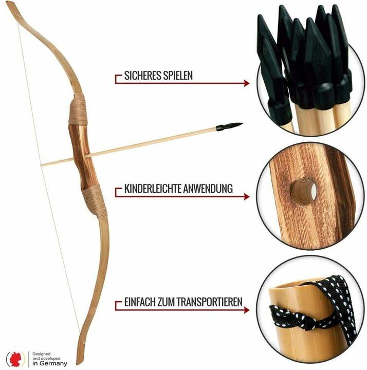 Immagine prodotto Bogenkönig Holzpfeile mit Gummispitze 20 Stück