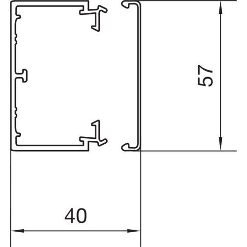 Thumbnail - Hager, Kabelschutz + Kabelführung, Installationskanal PVC LF, 40 x 57 x 2.000 mm, verkehrsweiÃŸ (Kabelkanal, 2000 mm)