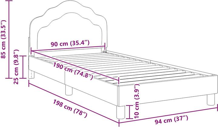 Image du produit vidaXL Bettrahmen (90 x 190 cm)