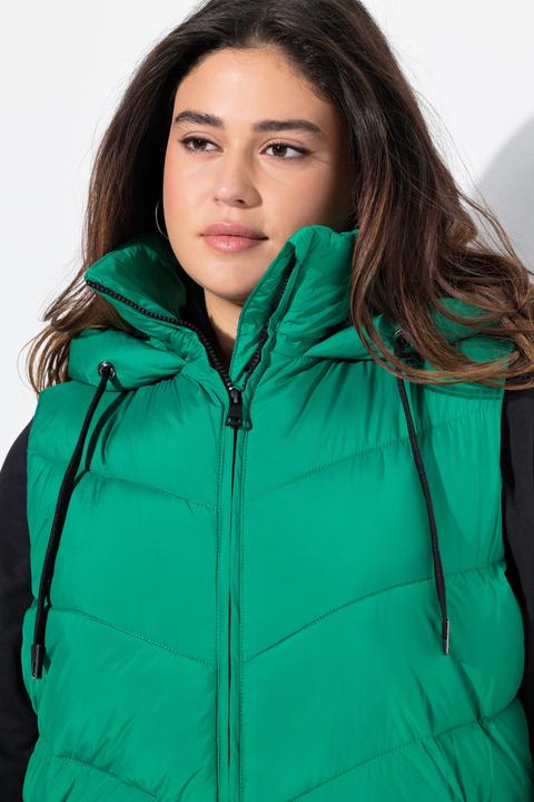 Immagine prodotto Ulla Popken Gilet trapuntato e idrorepellente HYPRAR con taglio lungo e zip a doppio cursore (46, 48)