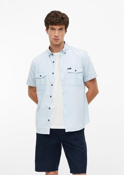 Immagine prodotto s.Oliver Regular Fit: Strukturiertes Kurzarmhemd mit Brusttaschen (S)