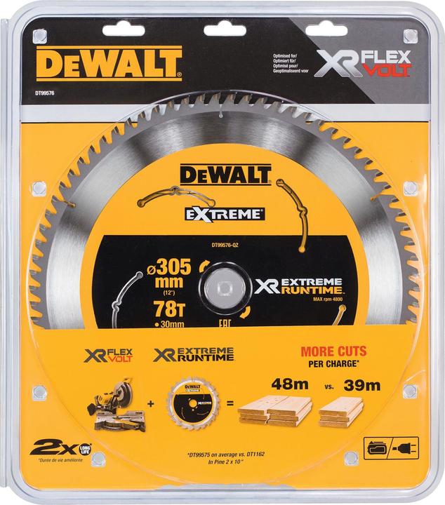 Actual product image DeWalt FLEXVOLT Mitre Saw Blade 305mmX30mmX78T