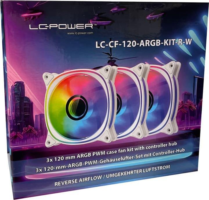 Produktbild LC-Power Geh?usel?fter 3x120mm weiss,ARGB,4Pin PWM (120 mm, 1x)