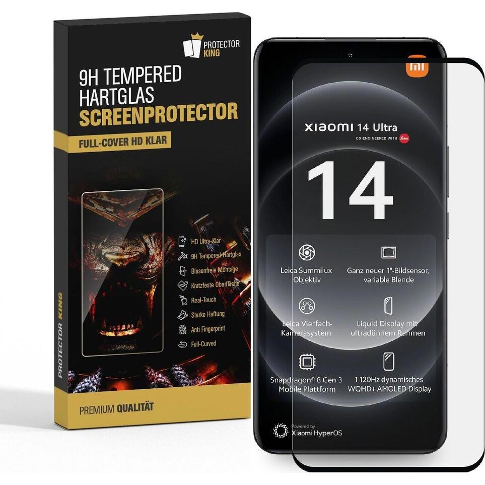 Protectorking 1x echtes Tempered 9H Panzerhartglas 3D KLAR (6 Stück, Xiaomi 14 Ultra), Smartphone Schutzfolie