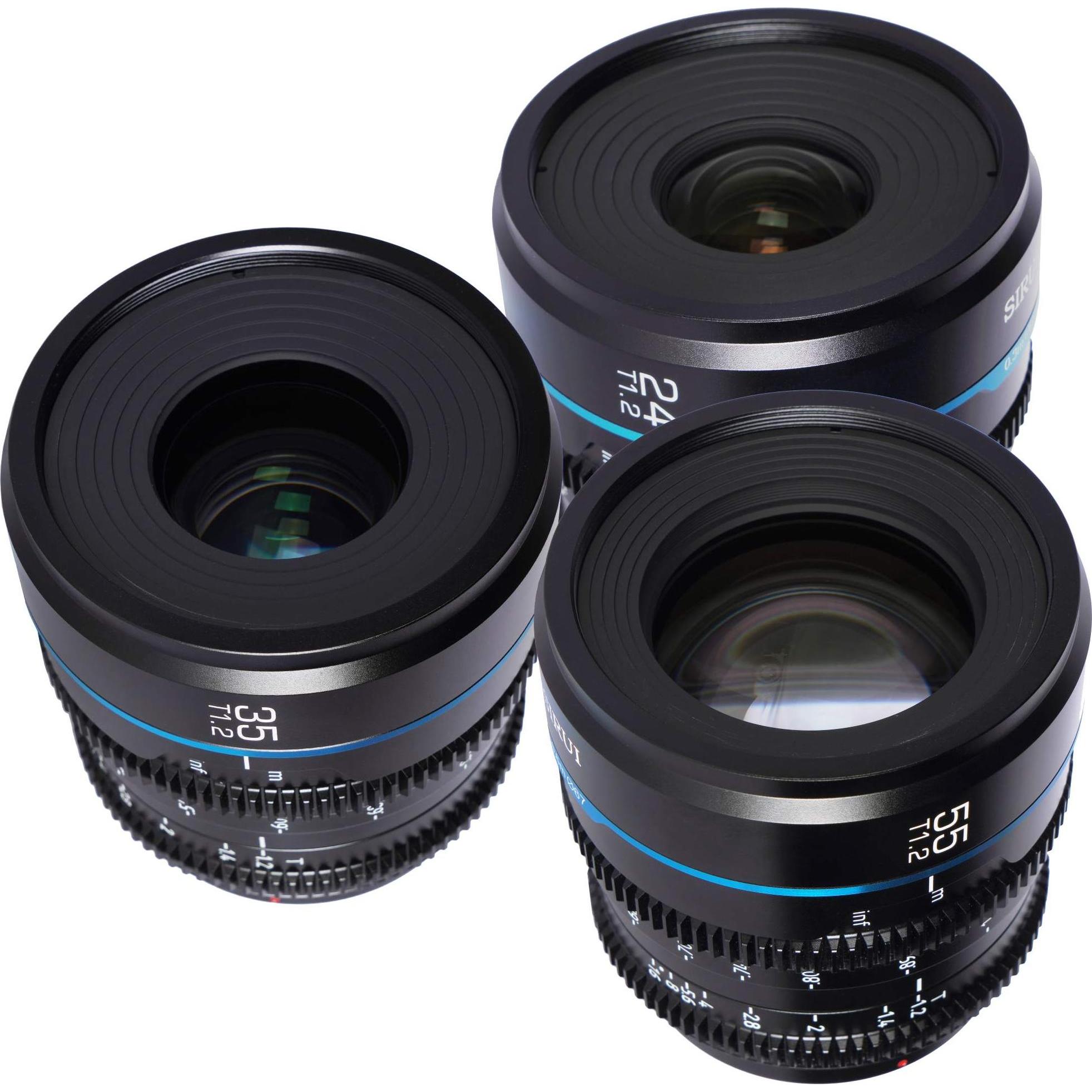Thumbnail - Sirui Nightwalker 24 35+55mm T1.2 S35 MF Cine Lens Bundle E-Mount (Sony E, APS-C / DX), Objektiv, Schwarz