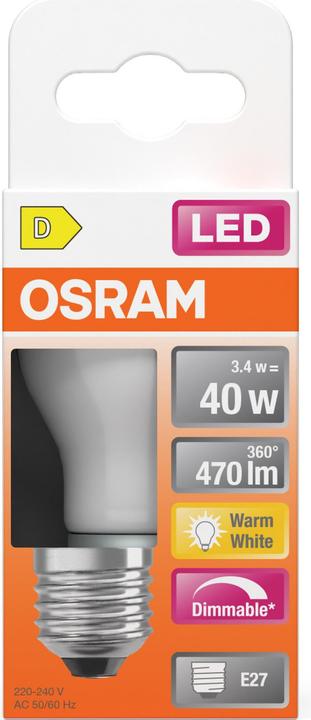 Actual product image Osram LED Superstar Classic P 40 Filament DIM 3.4W 827 Frosted E27 (E27, 470 lm, 6 x)