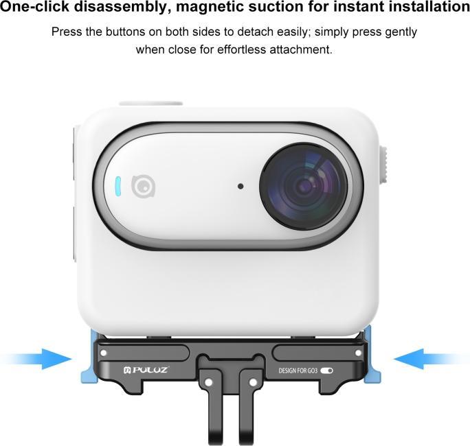 Produktbild Puluz For Insta360 GO3 / GO 3S Magnetic Aluminum Alloy Quick Release Base Mount (Black)