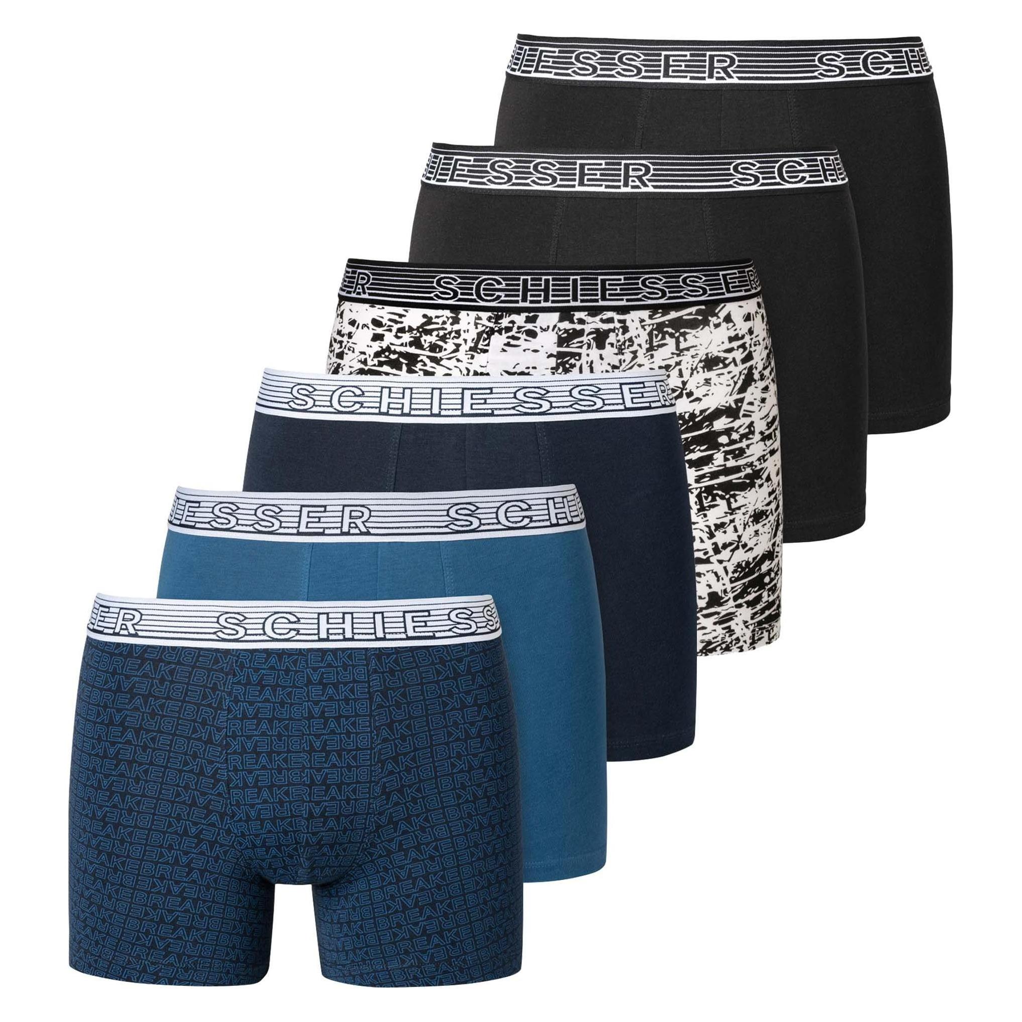 Schiesser, Jungen, Unterhosen, Boxershort Casual Bequem Sitzend, Mehrfarbig, (152, 6er Pack)