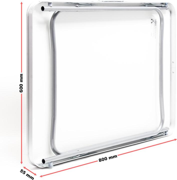 Produktbild Wiltec Campingtisch klappbar 80x60cm Aluminium weisse Tischplatte Klapptisch
