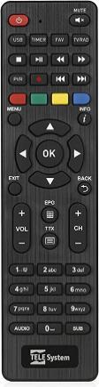 Actual product image Telesystem TELE System 58035011 IR Remote Control Wireless TV Tuner Buttons