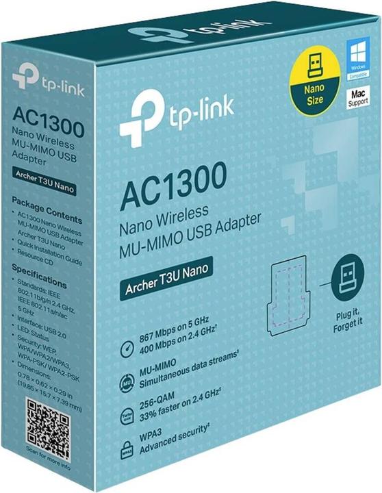Productafbeelding TP-Link Boogschutter T3U Nano (USB 2.0)