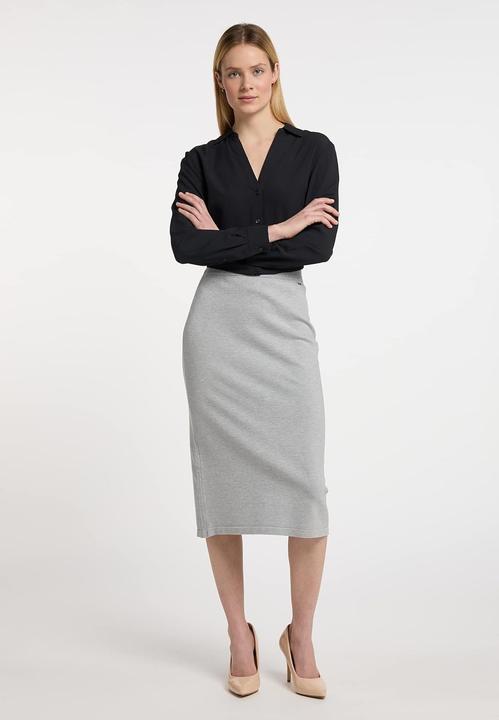 Image du produit Aleva Robe tricotée élégante à taille élastique et fente dos (L, XL)