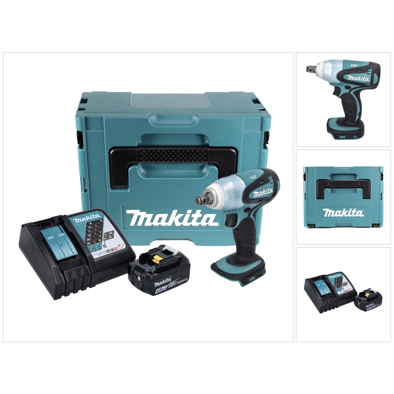 Makita, Bohrmaschine + Akkuschrauber, DTW 251 RM1J Akku Schlagschrauber 18 V 230 Nm 1/2" + 1x Akku 4,0 Ah + Ladegerät + ...