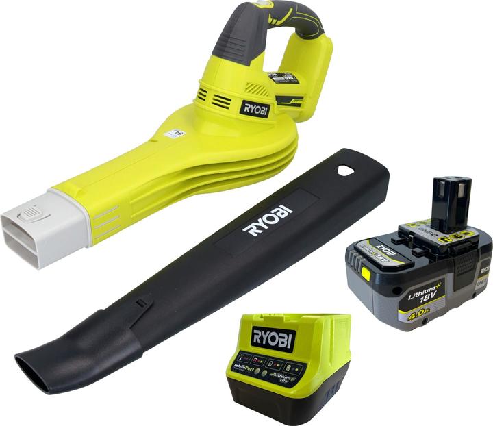 Actual product image Ryobi OBL1820S Cordless leaf blower 18 V 245 km/h + 1x battery 4.0 Ah + charger (Rechargeable battery operated, Leaf blower)