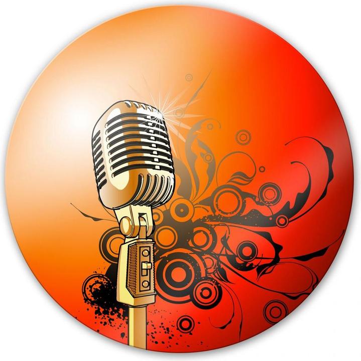 Produktbild Trenddeko Retromicrophone - rund (30 x 30 cm)