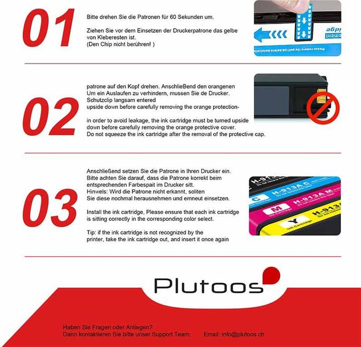 Energy Label Plutoos HP 913A Cartridge XXL compatible, Black LOR95AE (FC)