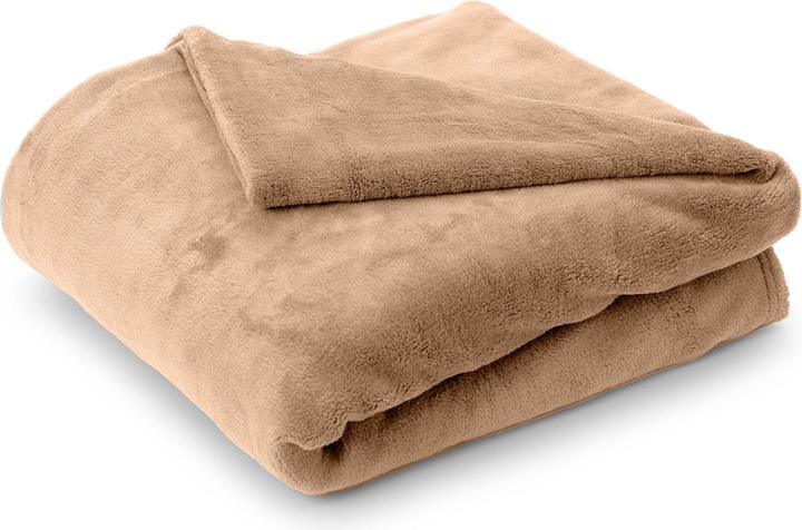 Produktbild Lumaland Kuscheldecke Hellbraun 240 x 220 cm, Material: Fleece (220 x 240 cm)