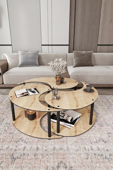 Produktbild Hanah Home Yin Yang Coffee Table 3 Set (70 x 38 x 70 cm)